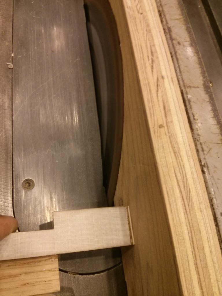 The old key fronts are removed (carefully) with a table saw.